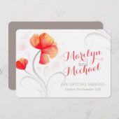 Invitation Fleur sauvage d'aquarelle orange (Devant / Derrière)