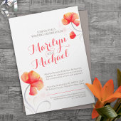 Invitation Fleur sauvage d'aquarelle orange