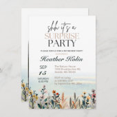 Invitation Fleur sauvage d'aquarelle Parti de retraite surpri (Devant / Derrière)