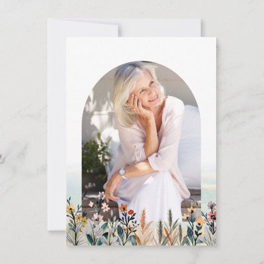 Invitation Fleur sauvage d'aquarelle Parti de retraite surpri (Dos)