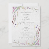 Invitation Fleur sauvage d'aquarelle romatique Mariage de cal (Devant)