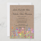 Invitation Fleur sauvage d'aquarelle rustique Mariage floral (Devant)