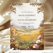 Invitation Fleur sauvage d'aquarelle rustique Meadow Mariage