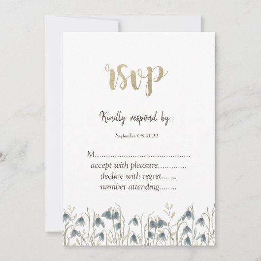 Invitation Fleur sauvage d'aquarelle Snowdrops RSVP (Devant)