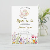 Invitation Fleur sauvage d'aquarelle Temps pour la douche de  (Debout devant)