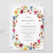 Invitation Fleur sauvage d'aquarelle Wreath All in One Mariag (Devant)