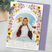 Invitation Fleur sauvage d'arche photo Lavande et Jaune Elega