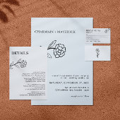 Invitation Fleur sauvage d'art en ligne Boho Mariage noir et