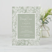 Invitation Fleur sauvage d'art simple Sage Green Line (Debout devant)