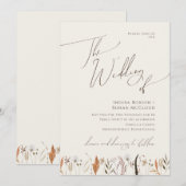 Invitation Fleur sauvage d'automne Boho | Beige Le Mariage De (Devant / Derrière)