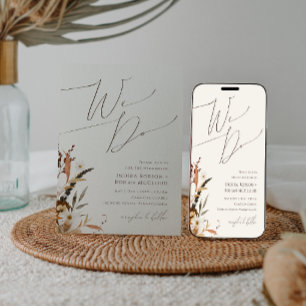 Invitation Fleur sauvage d'automne Boho Beige Nous faisons