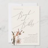 Invitation Fleur sauvage d'automne Boho | Brunch beige et mou (Devant)