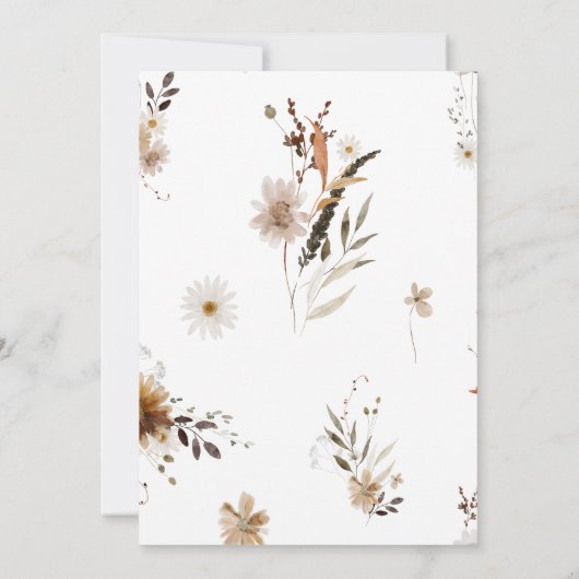 Invitation Fleur sauvage d'automne Boho | Brunch et bulle (Dos)
