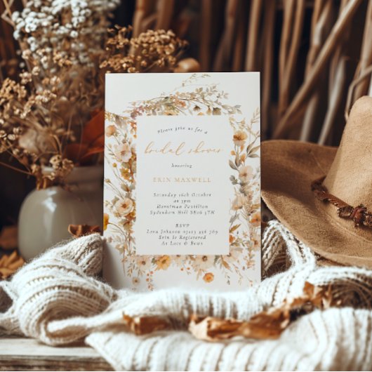 Invitation Fleur sauvage d'automne Boho Fête des mariées