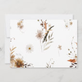 Invitation Fleur sauvage d'automne Boho | Fête des mariées ho (Dos)