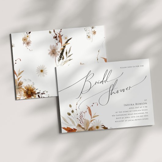 Invitation Fleur sauvage d'automne Boho | Fête des mariées ho