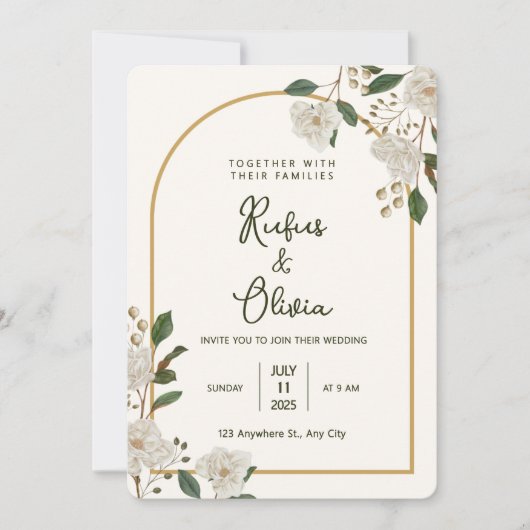 Invitation Fleur sauvage d'automne Boho | Invitat du Mariage  (Devant)