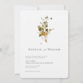 Invitation Fleur sauvage d'automne Boho | Mariage botanique (Devant)