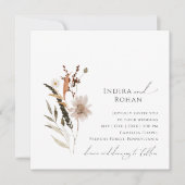 Invitation Fleur sauvage d'automne Boho | MARIAGE CARRÉ (Devant)