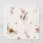 Invitation Fleur sauvage d'automne Boho | Mariage Carré beige (Dos)