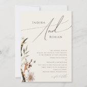 Invitation Fleur sauvage d'automne Boho | Mariage traditionne (Devant)