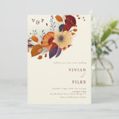 Invitation Fleur sauvage d'automne classique Mariage de nom i (Debout devant)