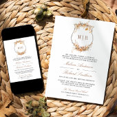 Invitation Fleur Sauvage d'Automne Crête Code QR Mariage