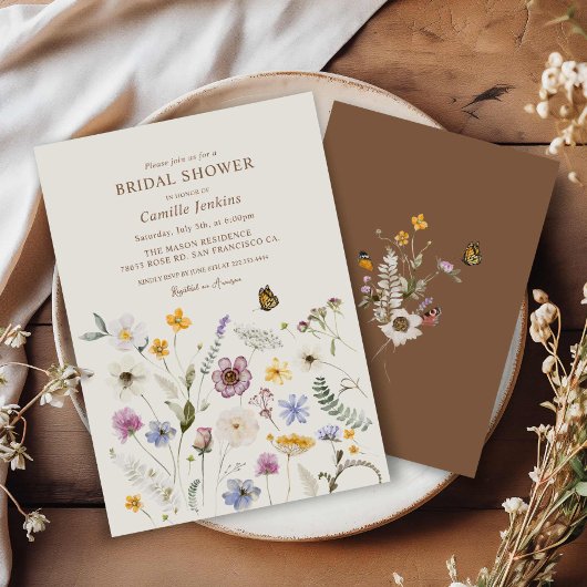Invitation Fleur sauvage d'automne Fête des mariées Boho