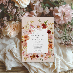 Invitation Fleur sauvage d'automne Mariage Boho