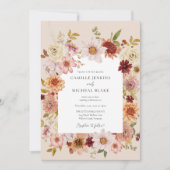 Invitation Fleur sauvage d'automne Mariage Boho (Devant)