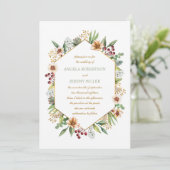 Invitation Fleur sauvage d'automne - Mariage d'aquarelle (Debout devant)