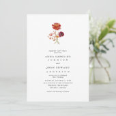 Invitation Fleur sauvage d'automne Orange rose Floral Mariage (Debout devant)