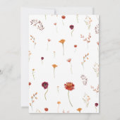 Invitation Fleur sauvage d'automne Orange rose Floral Mariage (Dos)