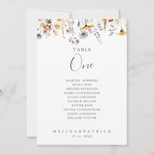 Invitation Fleur sauvage d'automne Tableau numéro 1 Tableau d (Devant)