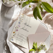 Invitation Fleur sauvage de Bohême Élégant Mariage de calligr
