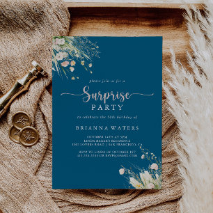 Invitation Fleur sauvage de Boho de verdure Marine Surprise P