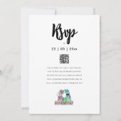 Invitation Fleur sauvage de Boho Dinosaur Mariage de mariée e (Dos)