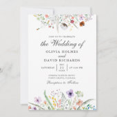 Invitation Fleur sauvage de Boho Watercolor Meadow Wedding In (Devant)