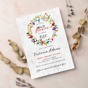 Invitation Fleur sauvage de bois exotique Wreath Anniversaire