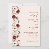 Invitation Fleur sauvage de Bourgogne Photo Mariage du code Q (Devant)