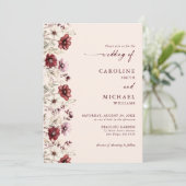 Invitation Fleur sauvage de Bourgogne Photo Mariage du code Q (Debout devant)