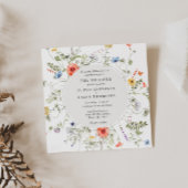 Invitation fleur sauvage de cadre verdoyant