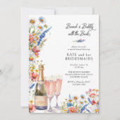 Invitation Fleur sauvage de campagne Bridesmaitres Brunch et (Devant)