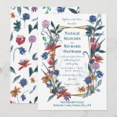 Invitation fleur sauvage de carnaval floral de campagne (Devant / Derrière)