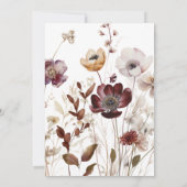 Invitation Fleur sauvage de chute dans l'amour Fête des marié (Dos)