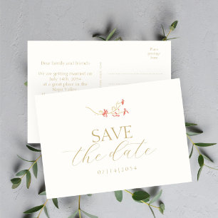 Invitation Fleur sauvage de corail et florale d'ivoire Enregi