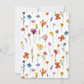 Invitation fleur sauvage de douche nuptiale (Dos)