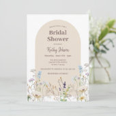 Invitation fleur sauvage de douche nuptiale (Debout devant)