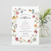Invitation fleur sauvage de douche nuptiale (Debout devant)