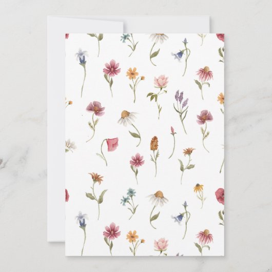 Invitation fleur sauvage de douche nuptiale (Dos)